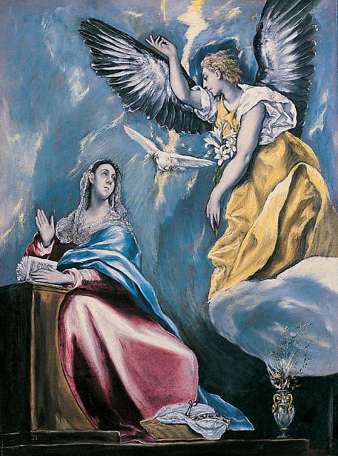 El Greco (Domenikos Theotokopoulos): Angyali üdvözlet 1600 körül 